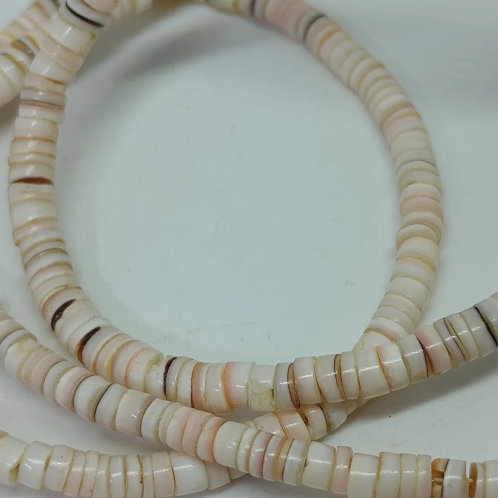 * vintage Navajo heishi oyster shell & stone inlay necklace 21" - Picture 5 of 6
